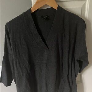 Ann Taylor Charcoal Open Front Cardigan